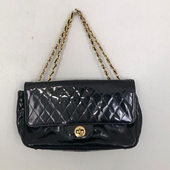 Arnold Scaasi For Meyer Women's Quilted Chain Strap Double Flap 2-way Bag Black - Picture 3 of 7